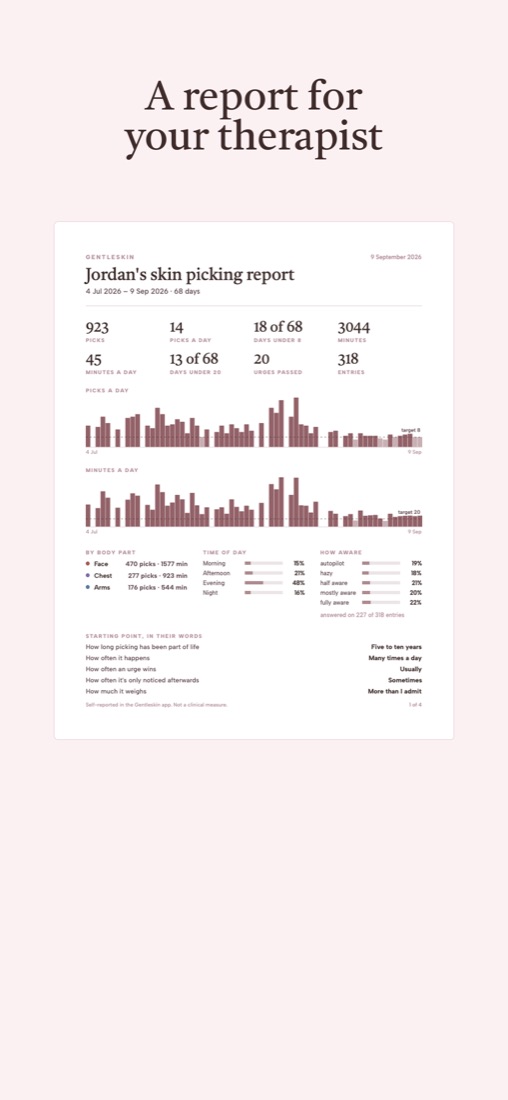 A PDF report for your therapist